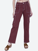 Streetwear Femmes Jean Pantalon Droit Dames Denim Taille Haute Cargo Pantalon Femme Cago Jeans pour Femmes