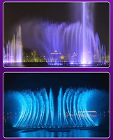 Équipement de fontaines musicales à tension universelle de conception chinoise fourni par le fabricant, fontaines sèches, écran d'eau laser