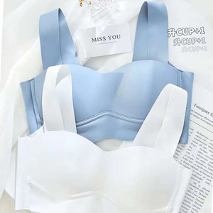 Sous-vêtements en soie glacée sans couture pour femmes, soutien-gorge push-up pour filles, sans armature, vente en gros - Product Image 4