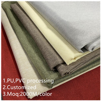 Tissu non tissé en microfibre 100% lin, aspect lin mélangé, pour canapé, chaise et usage domestique, 150 cm, 120-200 g/m², respirant