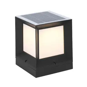 2023 Outdoor Wireless Automatic Home Solar Square Post Lights Decoration Garden Waterproof Led Pillar Lamp Gate out door light