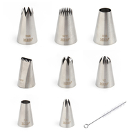 MRF Kit de 9 accessoires de décoration de gâteaux en acier inoxydable Outils de cuisson avec embouts de glaçage pour cupcakes MRF0039