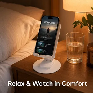 Custom Logo Metal 360° <b>Rotating</b> phone Foldable Anti-Slip Mobile Holder for Office Home Kitchen Desktop Adjustable Phone Stand - Product Image 2