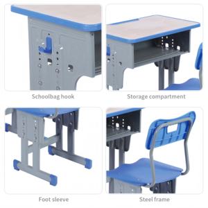 Ensemble bureau et chaise d'étudiant au design moderne, plastique stable et métal pour la maison ou l'école. - Product Image 2