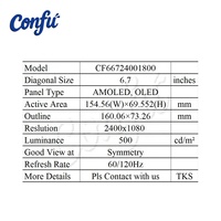 Layar AMOLED Fleksibel CONFU 6,67 Inci 2400*1080, Layar 3D Tanpa Kacamata, Resolusi Tinggi, Laju Penyegaran Tinggi, 2K MIPI AD Board