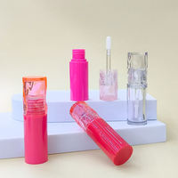 Tubes de brillant à lèvres uniques et mignons, vides, rose, rouge, transparents, 6 ml, avec bouchon à vis, impression sérigraphique, logo personnalisé, mini emballage