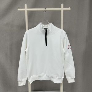 Sudadera con Capucha <span class=keywords><strong>de</strong></span> Forro Polar con Cierre <span class=keywords><strong>de</strong></span> Media Cremallera, Color Sólido, Logotipo <span class=keywords><strong>de</strong></span> Emblema <span class=keywords><strong>de</strong></span> <span class=keywords><strong>Ganso</strong></span>, Manga Larga para Hombre y Mujer, Más Vendida - Product Image 4