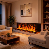 Chimenea Eléctrica Empotrada con Vapor de Agua 3D, Chimenea de Niebla Simulada, Humidificador con Llama Simulada para Decoración del Hogar y Villas