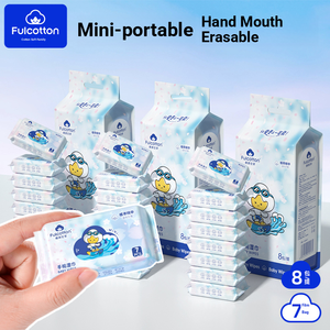 Commercio all'ingrosso eco-friendly Soft Baby EDI Pur salviettine umidificate 7 pz non tessuto 14x15cm <span class=keywords><strong>doppio</strong></span> coperchio sigillato stampa personalizzata - Product Image 3