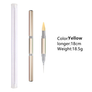 Destly New Double <span class=keywords><strong>Head</strong></span> Nail Art Pen Colorido Acrílico Mango Rainbow <span class=keywords><strong>Diamond</strong></span> Crayones Liner Hair Shape Dotting Pen para Nail Art - Product Image 6