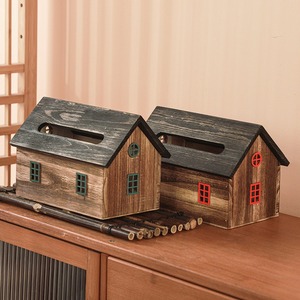 Caja de pañuelos de escritorio con forma de casa hecha a mano, accesorios verdes multiusos para decoración del hogar y la oficina - Product Image 3