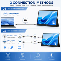 Monitor Touch Ultra-Portatile da 13.3" FHD IPS USB-C 60Hz con Touch a 10 Punti, Supporto Integrato e Altoparlanti per Viaggi d'Affari - Produzione OEM