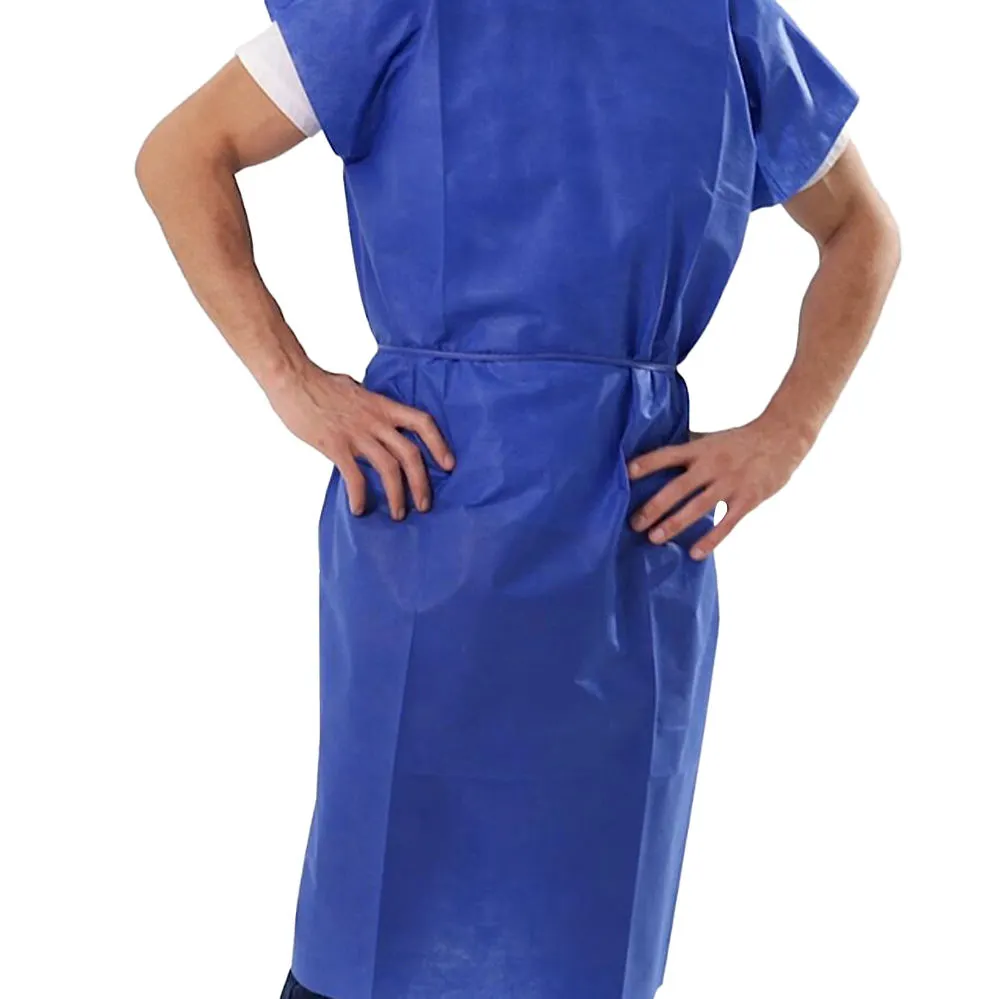 Vestido de isolamento cirúrgico, vestido de isolamento sergico estéril sms descartável de 40gms pp, vestido de isolamento cirúrgico sms