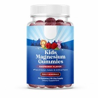 Gummies de citrate de magnésium pour enfants, saveur framboise, complément apaisant et relaxant, santé cardiaque et nerveuse, soutien musculaire, amélioration de la mémoire, 90 unités
