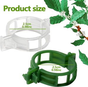 Clip di Supporto per <span class=keywords><strong>Piante</strong></span> in Plastica UV Riutilizzabili e Durevoli, 25mm, Bianche e Nere, Rotonde, per Innesto e Sostenimento di Pomodori in Serra - Product Image 3