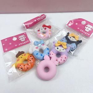 Gomme à effacer en forme de donut, mignonne <span class=keywords><strong>et</strong></span> amusante, en caoutchouc, petit cadeau, récompense, papeterie pour élèves de maternelle - Product Image 4