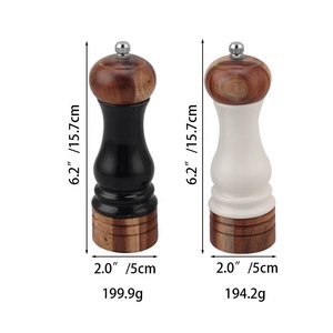 refillable and comes with a capacity of 3 oz to avoid repeating refilling Wooden <b>Pepper</b> Mill <b>Grinder</b> Set - Product Image 6