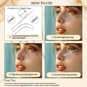 <span class=keywords><strong>Piercing</strong></span> côn bóng Grabber công cụ cho đồ trang sức 14G 16G 18g 20g thép không gỉ phẳng lại Bông tai <span class=keywords><strong>piercing</strong></span> Applicator công cụ - Product Image 2