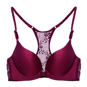 Sutiã Personalizado OEM ODM para Mulheres com Efeito Push Up, Fechamento Frontal, Decote Profundo, Costas em Racerback, Lingerie Feminina - Product Image 3