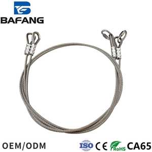 Eslinga de <span class=keywords><strong>cable</strong></span> de acero duradero <span class=keywords><strong>para</strong></span> seguridad, <span class=keywords><strong>cable</strong></span> de acero prensado <span class=keywords><strong>para</strong></span> remolque, grúa, elevación de vehículos, con ojal, punzón y manguito prensado - Product Image 2