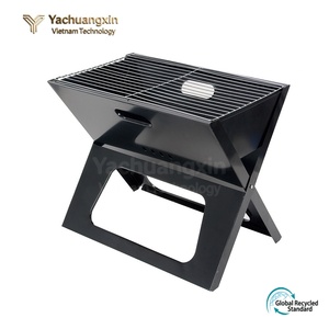 Outdoor Foldable X-Shape Charcoal <b>BBQ</b> Grill Black Metal Portable <b>Camping</b> Stove - Product Image 3