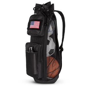 Mochila de malla resistente de 47L para equipo deportivo, con correa de hombro arqueada, cierre de cremallera, <span class=keywords><strong>bandolera</strong></span> acolchada ajustable y 3 compartimentos. - Product Image 1