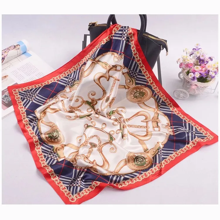 Super September offer New design custom scarf silk twill ladies colorful tote purse printed silk scarf