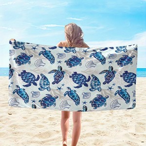 Serviette <span class=keywords><strong>de</strong></span> plage imprimée tortue <span class=keywords><strong>de</strong></span> mer <span class=keywords><strong>de</strong></span> style bohème doux absorbant protection solaire Yoga <span class=keywords><strong>bain</strong></span> natation Camping serviette - Product Image 2