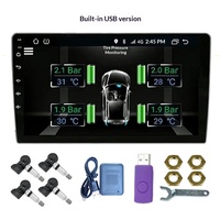 USB Android TPMS Système de surveillance de la pression des pneus 12V Capteurs internes 4 capteurs pour voiture Tpms