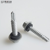 Vis autoperceuse à tête hexagonale en acier au carbone C1022, taille 6.3, Tek 1 à Tek 7, vis autoperceuse pour toiture avec rondelle EPDM