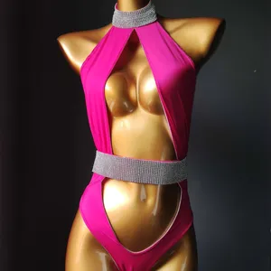Đồ Bơi Một Mảnh Phong Cách Rỗng Ruột TLX041 Cho Nữ 2021 Thong Rhinestone Thời Trang Bikini Brazil Quyến Rũ