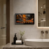 Layar Sentuh LCD 32" IP65 Magic Mirror Android Digital Signage Pemutar Poster Iklan Kios Layanan Mandiri Kamar Mandi