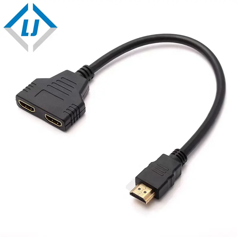 Zhongshan LJ Ttwo Konektor Ke Satu Kabel HDMI Kecepatan Tinggi Dukungan HDMI 7680X4320P Digunakan untuk HDTV PS3 Komputer DVD Biru