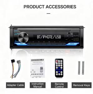 เครื่องเล่น MP3 แบบถอดได้ 1 Din Stereo พร้อมเครื่องส่งสัญญาณ FM BT 5.0 พอร์ต USB 2 ช่อง หน้าจอ LCD ขนาดใหญ่ ระยะ 10 เมตร เครื่องขยายเสียงในรถยนต์ - Product Image 2