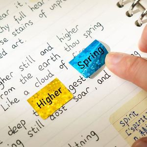High Quality Shiny Index Tab Labels Students Adhesive Marker Classification Loose-Leaf Labels <b>Sticky</b> <b>Notes</b> for Learning Office - Product Image 3
