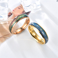 DAIHE – bague de Couple en acier inoxydable, décoloration thermique, température, humeur, couleur changeante, Ekg pour hommes et femmes