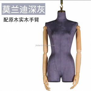 패션 상반신 여성 마네킹, 디스플레이용 상체 나무 팔 여성 마네킹 토르소, 의류 매장용 - Product Image 2