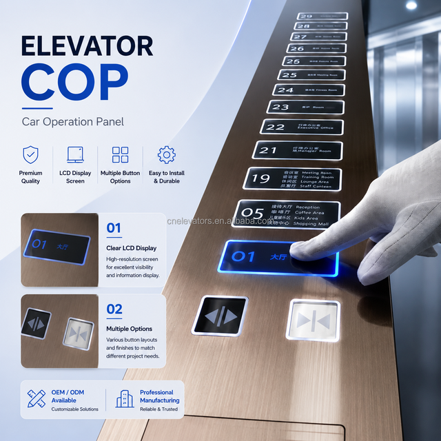 Customized Elevator COP Stainless Steel Car Operation Panel, Modern Lift Control Board with Buttons for Hotel Projects