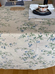 Nappe en lin lavé à motif floral champêtre français, style <span class=keywords><strong>shabby</strong></span> <span class=keywords><strong>chic</strong></span> vintage, motif ferme, lin naturel - Product Image 5