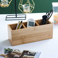 Bambou Bois Stylos Porte Crayons Tasse pour Bureau Télécommande Titulaire Bois Caddy Organisateur De Bureau De Stockage Multiusage