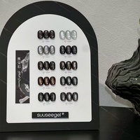 Suuseege Promotion Exceptionnelle – Gel UV/LED Effet Œil de Chat 10 Couleurs Gemme Noire, Séchage Rapide (30-60s), Flacon 15ml – Vernis à Ongles Professionnel de Créateur – Vente en Gros