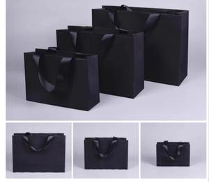 Luxury Euro Tote Paper Gift Bag Customized Kraft Material Logo <b>Ribbon</b> Handle Boutique Shopping Packaging Printed Art Clothing - Product Image 1