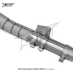 Tuyau de descente à flux libre en acier inoxydable avec bouclier thermique pour Mercedes-Benz CLS63/<span class=keywords><strong>CLS63S</strong></span> 5.5T 2007-2017 – En stock - Product Image 3