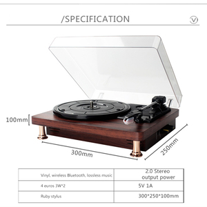 Máy nghe nhạc ghi âm BT Loa BT loa đầu vào gramophone Vinyl Máy nghe nhạc ghi âm cho <span class=keywords><strong>Iphone</strong></span> bàn xoay với máy nghe nhạc CD - Product Image 6
