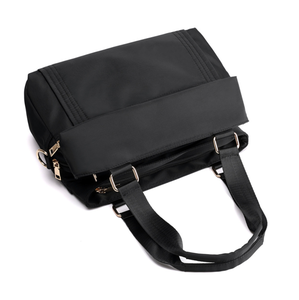 Black Nylon Women Tote Bag Waterproof Shoulder Handbag <b>Large</b> Capacity Zipper <b>Purse</b> for Daily Travel - Product Image 1
