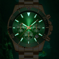 Montre pour homme de haute qualité, montres plaquées or de luxe, sportives, étanches, lumineuses, multifonctions, montre-bracelet à quartz pour l'extérieur et les affaires