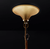 YH personnalisé LED cuivre soucoupe volante pendentif lustre Design Vintage Dimmable haut plafond suspendu en laiton suspension cuisine