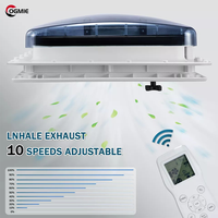 Ventilateur de toit pour camping-car OGMIE 14x14, ventilateur d'évacuation pour VR, capteur de pluie, télécommande, système de ventilation électrique à 10 vitesses, fermé, pour voitures