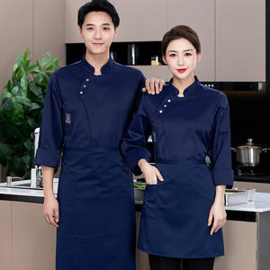 Abrigo de chef de camarero al por mayor uniforme de restaurante cómodo unisex ropa de limpieza de cocina de catering - Product Image 5