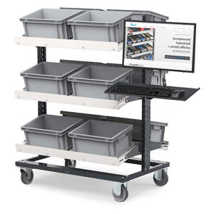 Carro de plataforma plegable ligero personalizable OEM, brazo extensible de cuatro ruedas, dimensiones L = 1916mm D = 739mm H = 1357mm para almacenamiento - Product Image 1